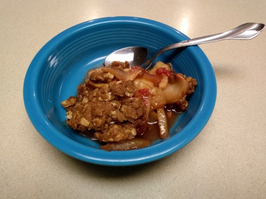 organic apple raspberry crisp